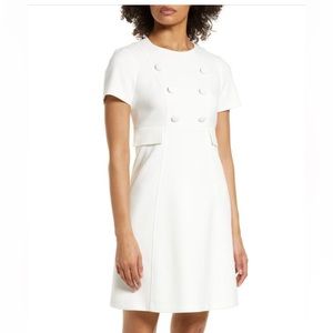White shift dress